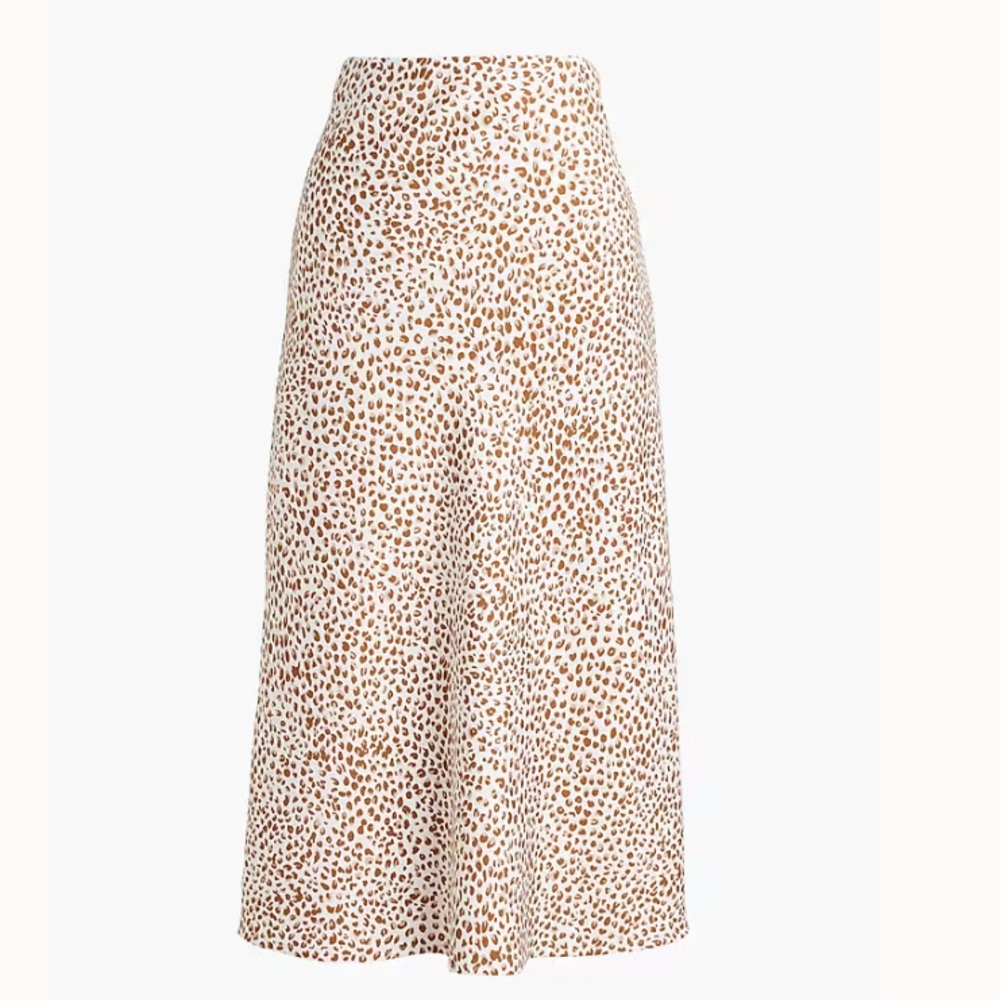 J. Crew Women's Leopard Print Midi Skirt No iron!